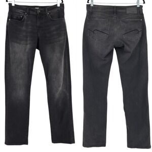Mavi Marcus Slim Straight Leg Jeans‎ 31x32/31 Mens Black Faded Preppy Stretch
